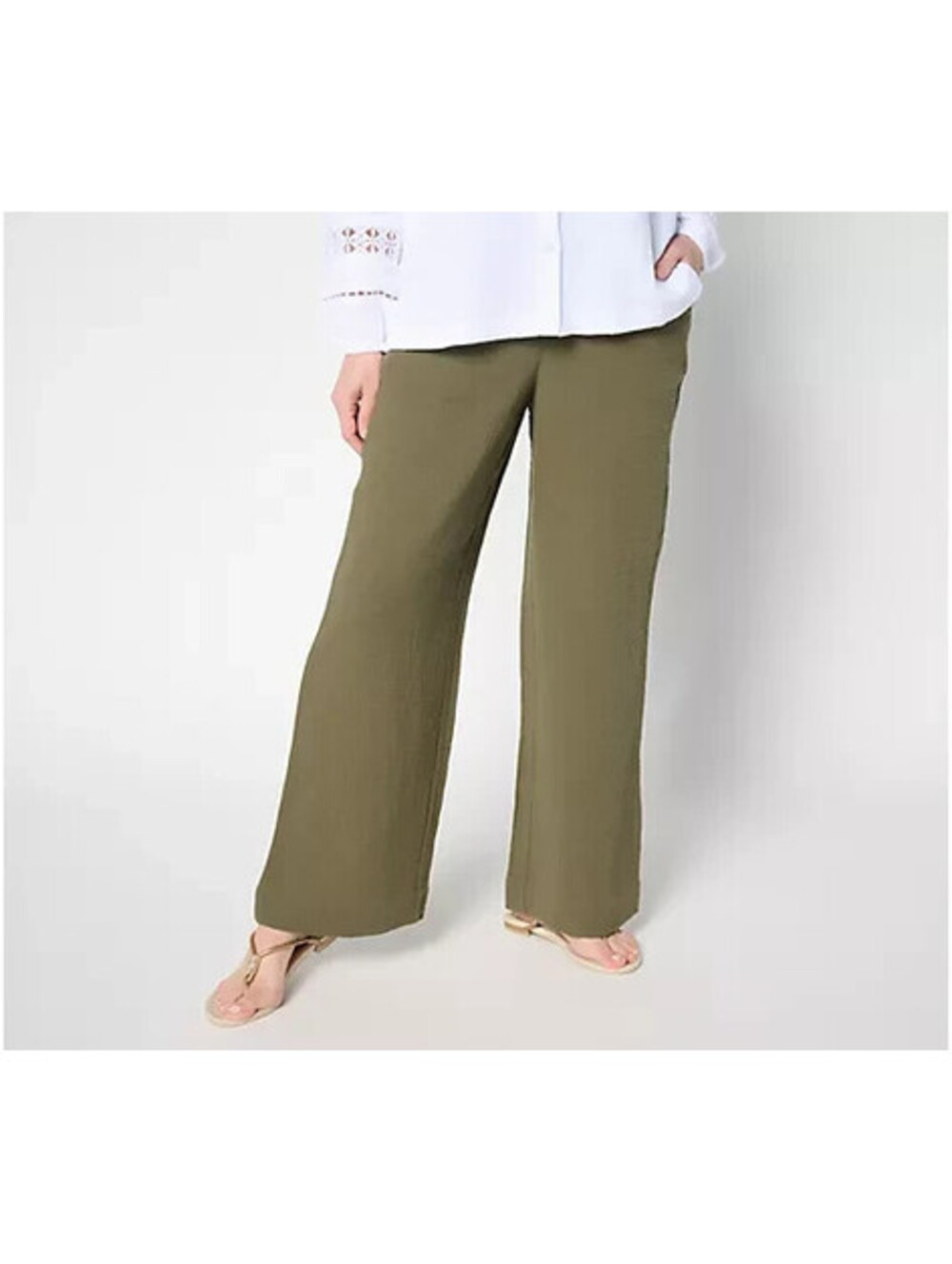Belle by Kim Gravel Regular Summer Sunset Cotton Gauze Smocked Pant: 1X #30*